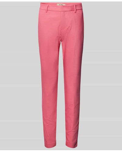 Mos Mosh Slim Fit Stoffhose mit Bügelfalten Modell 'Abbey Night' - Pink