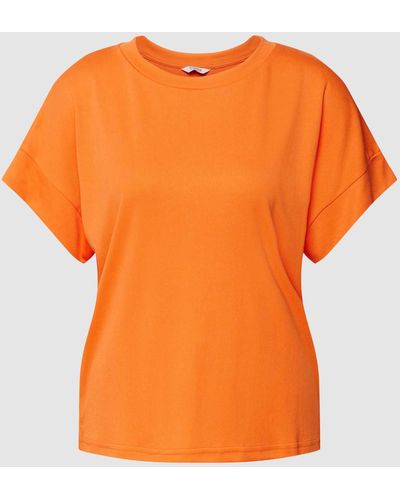 B.Young T-shirt Met Geribde Ronde Hals - Oranje