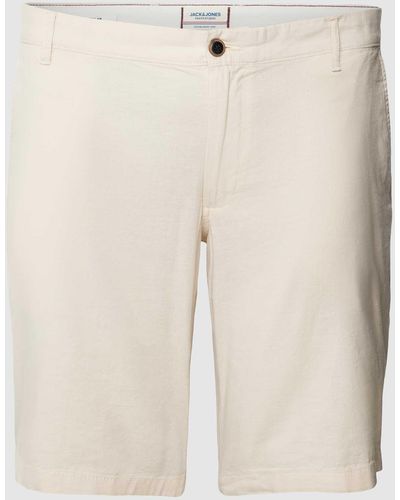 Jack & Jones PLUS SIZE RegularFit Shorts mit Leinen Modell 'DAVE' - Natur