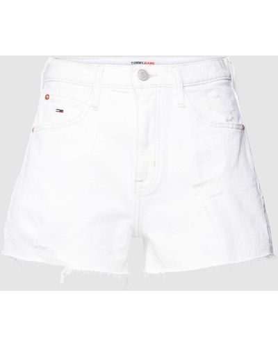 Tommy Hilfiger Jeansshorts mit Label-Patch Modell 'HOT' - Weiß