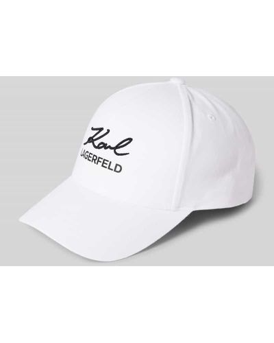 Karl Lagerfeld Basecap mit Label-Stitching - Weiß
