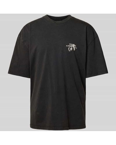 PEGADOR T-Shirt mit Label-Print Model 'GORET' - Schwarz