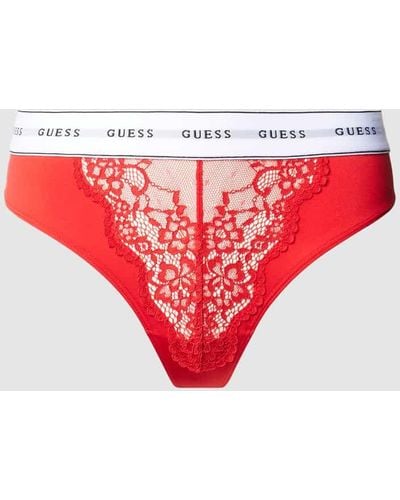 Guess String mit Spitze Modell 'BELLE' - Rot