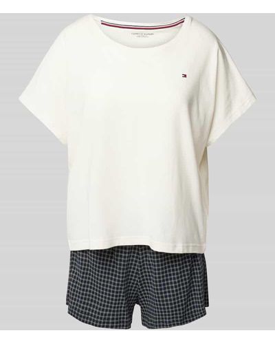Tommy Hilfiger Pyjama mit Logo-Stitching - Weiß