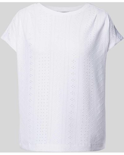 Ouí T-Shirt mit Lochstickerei - Weiß