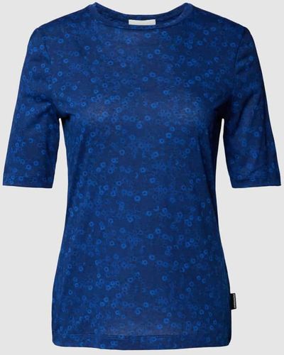 ARMEDANGELS T-Shirt mit floralem Muster Modell 'DONAAJI' - Blau