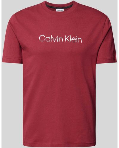 Calvin Klein T-Shirt mit Label-Print - Rot