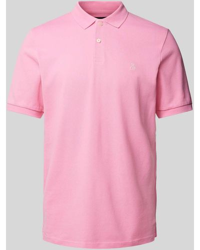 Marc O' Polo Regular Fit Poloshirt Met Labelstitching - Roze