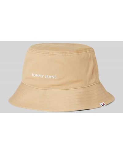 Tommy Hilfiger Bucket Hat mit Label-Stitching - Natur