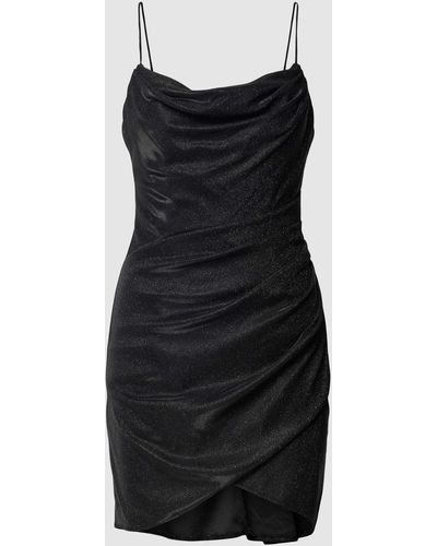 Luxuar Cocktail-Kleid mit Wasserfall-Ausschnitt - Schwarz