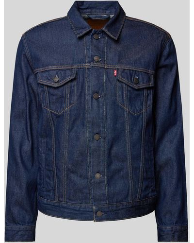 Levi's Jeansjacke mit Brusttaschen und Label-Detail Modell 'THE TRUCKER' - Blau