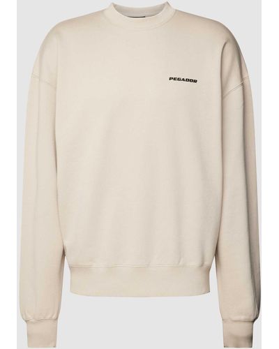 PEGADOR Oversized Sweatshirt mit Label-Schriftzug - Natur