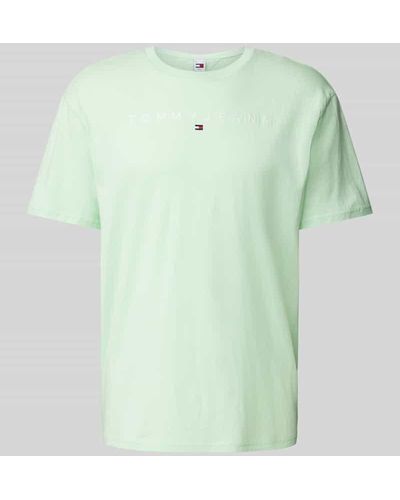 Tommy Hilfiger Regular Fit T-Shirt mit Label-Stitching - Grün