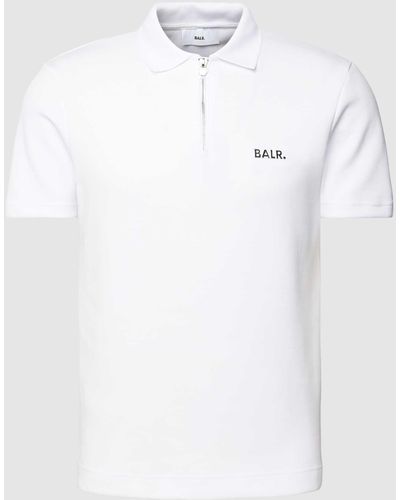 BALR Regular Fit Poloshirt mit Reißverschluss - Weiß