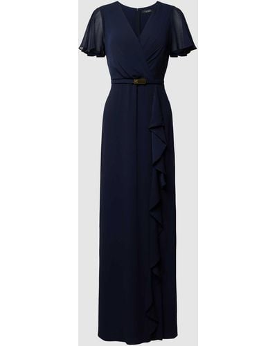 Lauren by Ralph Lauren Abendkleid mit Taillengürtel Modell 'FARRYSH' - Blau