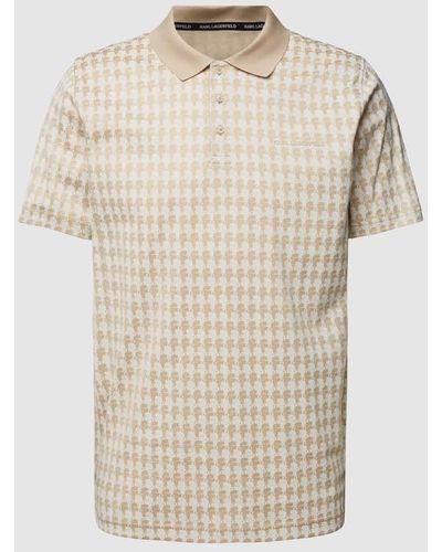Karl Lagerfeld Regular Fit Poloshirt mit Allover-Muster - Natur