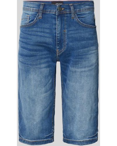 Blend Slim Fit Jeansshorts im 5-Pocket-Design - Blau