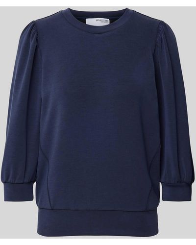 SELECTED Sweatshirt Met 3/4-mouwen - Blauw