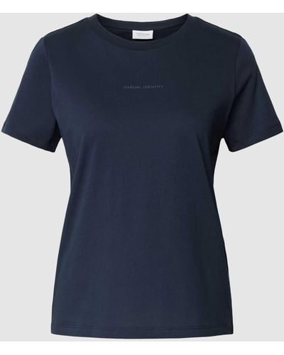 comma casual identity T-shirt Met Ronde Hals - Blauw