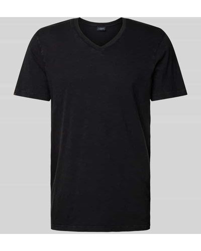 Superdry T-Shirt mit V-Ausschnitt - Schwarz