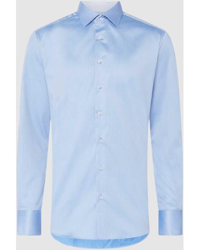 Eterna Zakelijk Regular Fit Overhemd Van Twill - Blauw