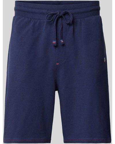Hom Shorts mit elastischem Bund und Tunnelzug - Blau