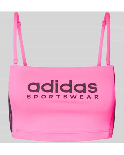 adidas Bralette mit Label-Print Modell 'TIRO' - Pink