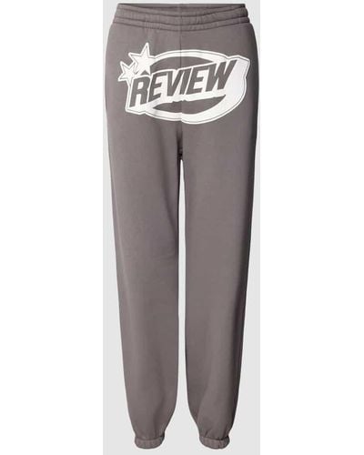 Review Sweatpants mit Puff Logo-Print - Grau