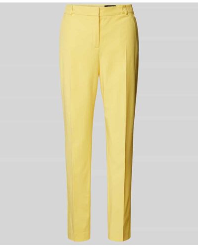 Comma, Slim Fit Anzughose mit Bügelfalten - Gelb