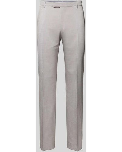 Joop! Slim Fit Anzughose mit Bügelfalten Modell 'Blayr' - Grau