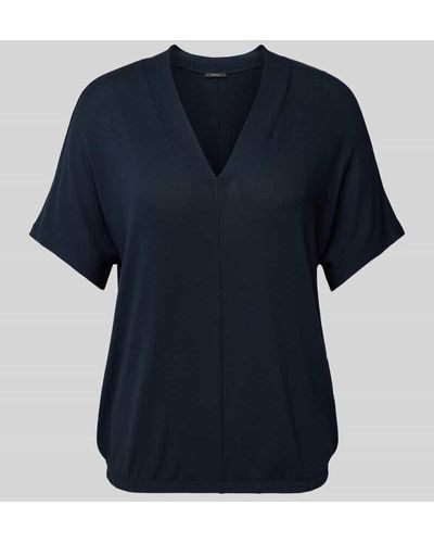 Opus T-Shirt mit V-Ausschnitt Modell 'Sagie' - Blau