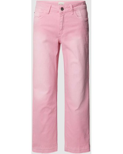 Milano Italy Flared Jeans mit ausgefransten Abschlüssen - Pink