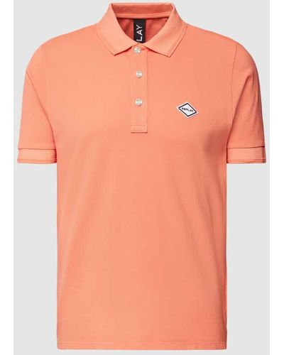 Replay Poloshirt in unifarbenem Design - Orange