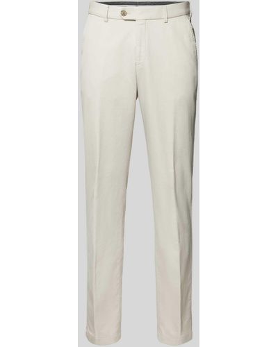 Hiltl Slim Fit Hose mit Bügelfalten Modell 'Porter' - Weiß