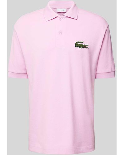 Lacoste Loose Fit Poloshirt mit Logo-Patch - Pink