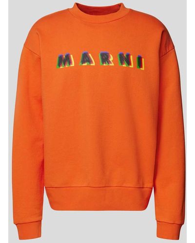 Marni Sweatshirt mit Label-Print - Orange