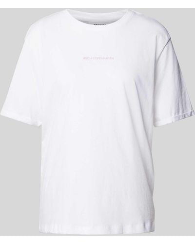 MSCH Copenhagen T-shirt Met Labelprint - Wit