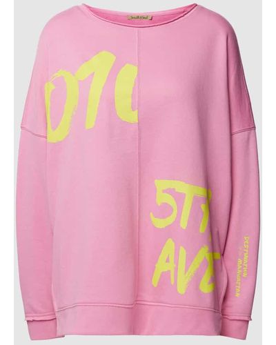 Smith & Soul Oversized Sweatshirt mit Statement-Print - Pink