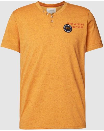 Tom Tailor T-shirt Met Labelpatch - Oranje