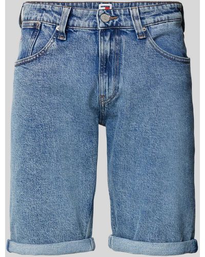 Tommy Hilfiger Regular Fit Jeansshorts im 5-Pocket-Design Modell 'RONNIE' - Blau