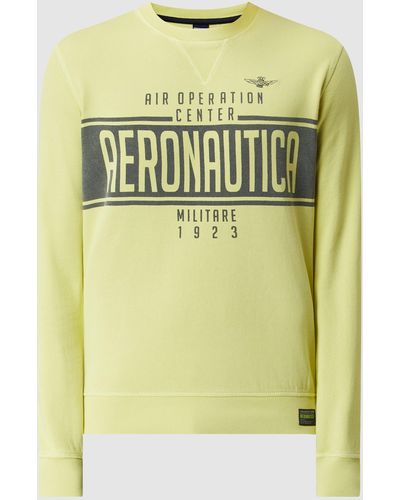Aeronautica Militare Sweatshirt Met Logoprint - Geel
