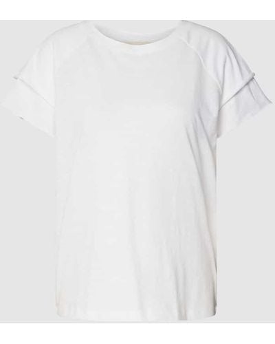 Edc By Esprit T-Shirt mit Muschelsaum - Weiß
