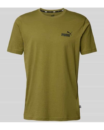 PUMA T-Shirt mit Label-Print - Grün