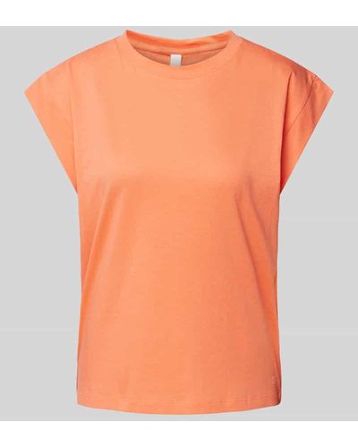 QS T-Shirt mit Kappärmeln Modell 'Over' - Orange