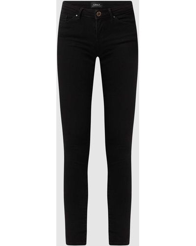 ONLY Skinny Fit Low Waist Jeans mit Stretch-Anteil Modell 'Coral' - Schwarz