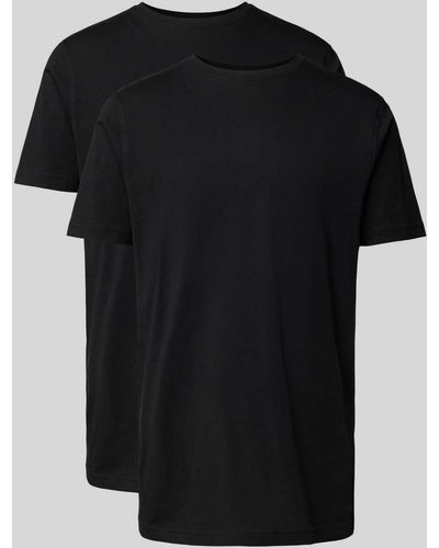 Lerros T-Shirt mit Rundhalsausschnitt im 2er-Pack - Schwarz