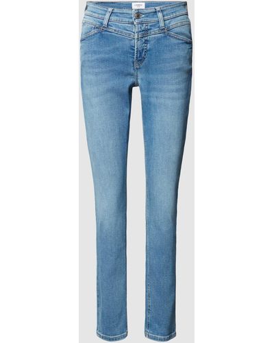 Cambio Slim Fit Jeans mit Ziernähten Modell 'PARLA SEAM' - Blau