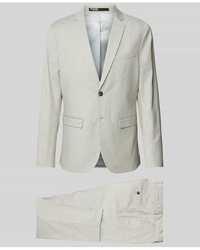 SELECTED Slim Fit Anzug im unifarbenen Design Modell 'CEDRIC' - Grau