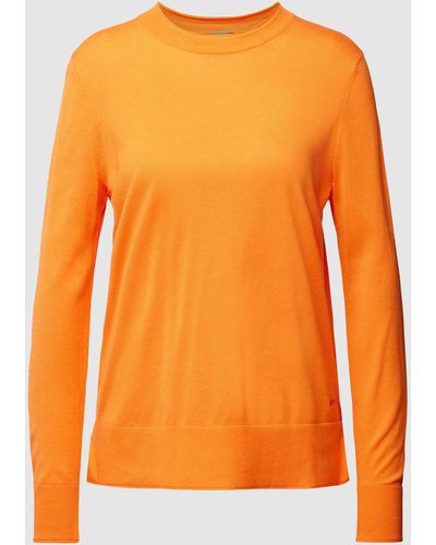 BOSS Shirt Met Lange Mouwen En Ribboorden - Oranje