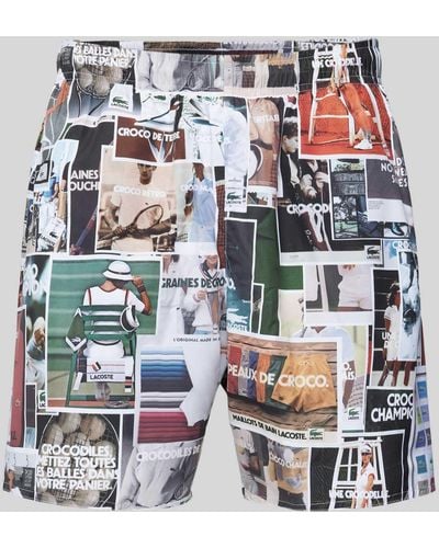 Lacoste Shorts mit Allover-Motiv-Print - Mehrfarbig
